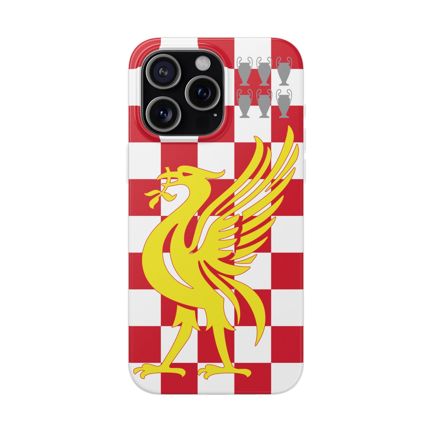 Liverpool Red & White Chequered iPhone Flexi Case - iPhone 16, 15, 14, Plus/Pro/Pro Max