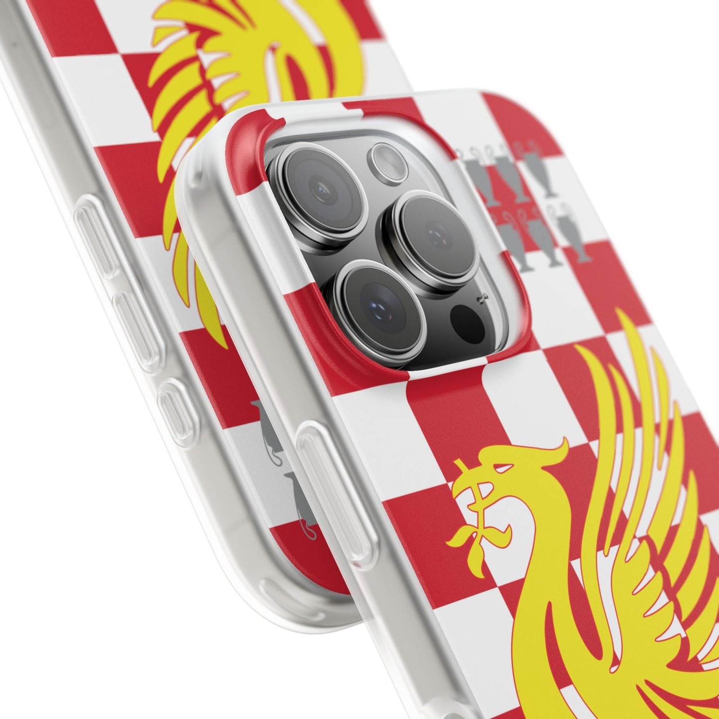 Liverpool Red & White Chequered iPhone Flexi Case - iPhone 16, 15, 14, Plus/Pro/Pro Max