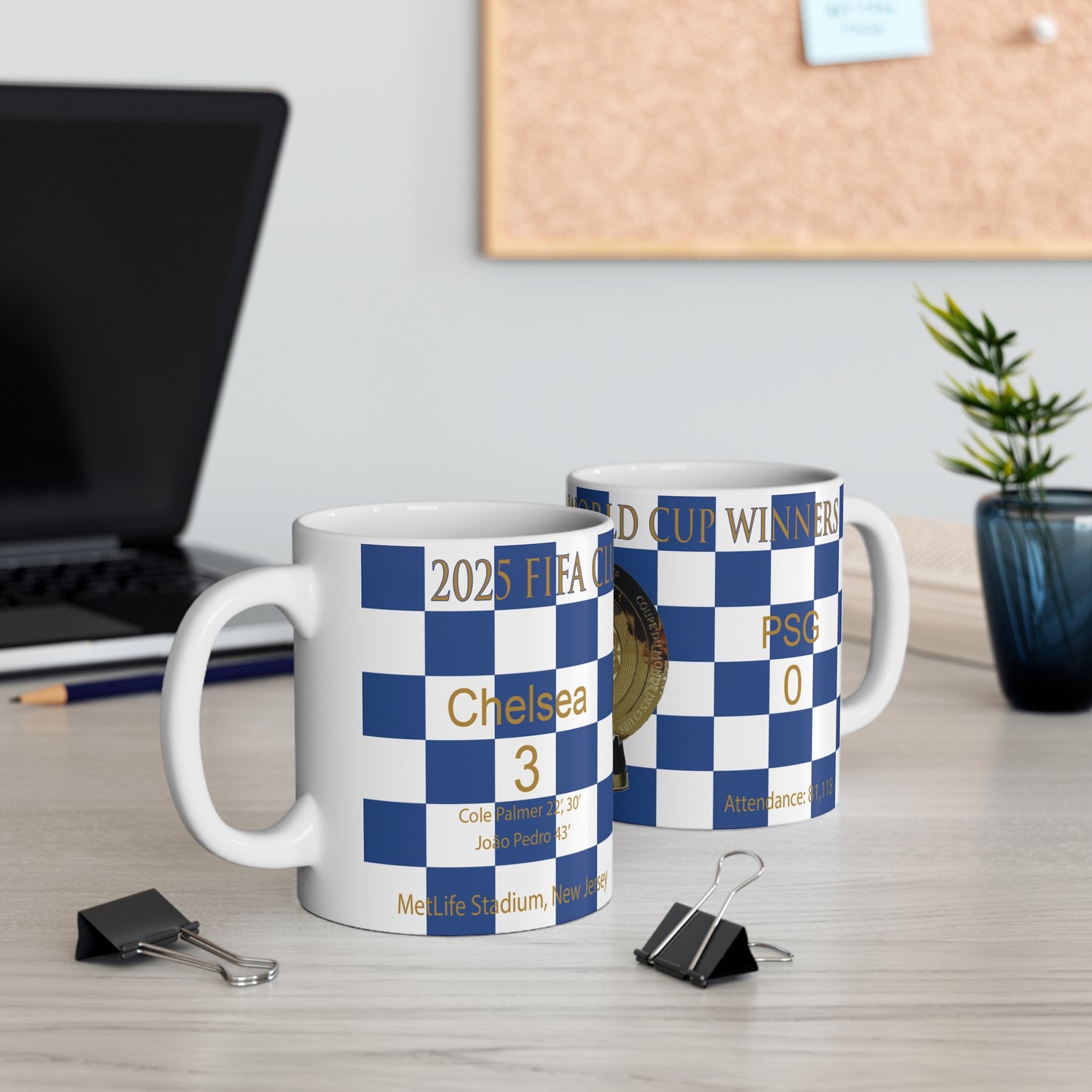Chelsea 2025 FIFA Club World Cup Winners Mug - Chequered