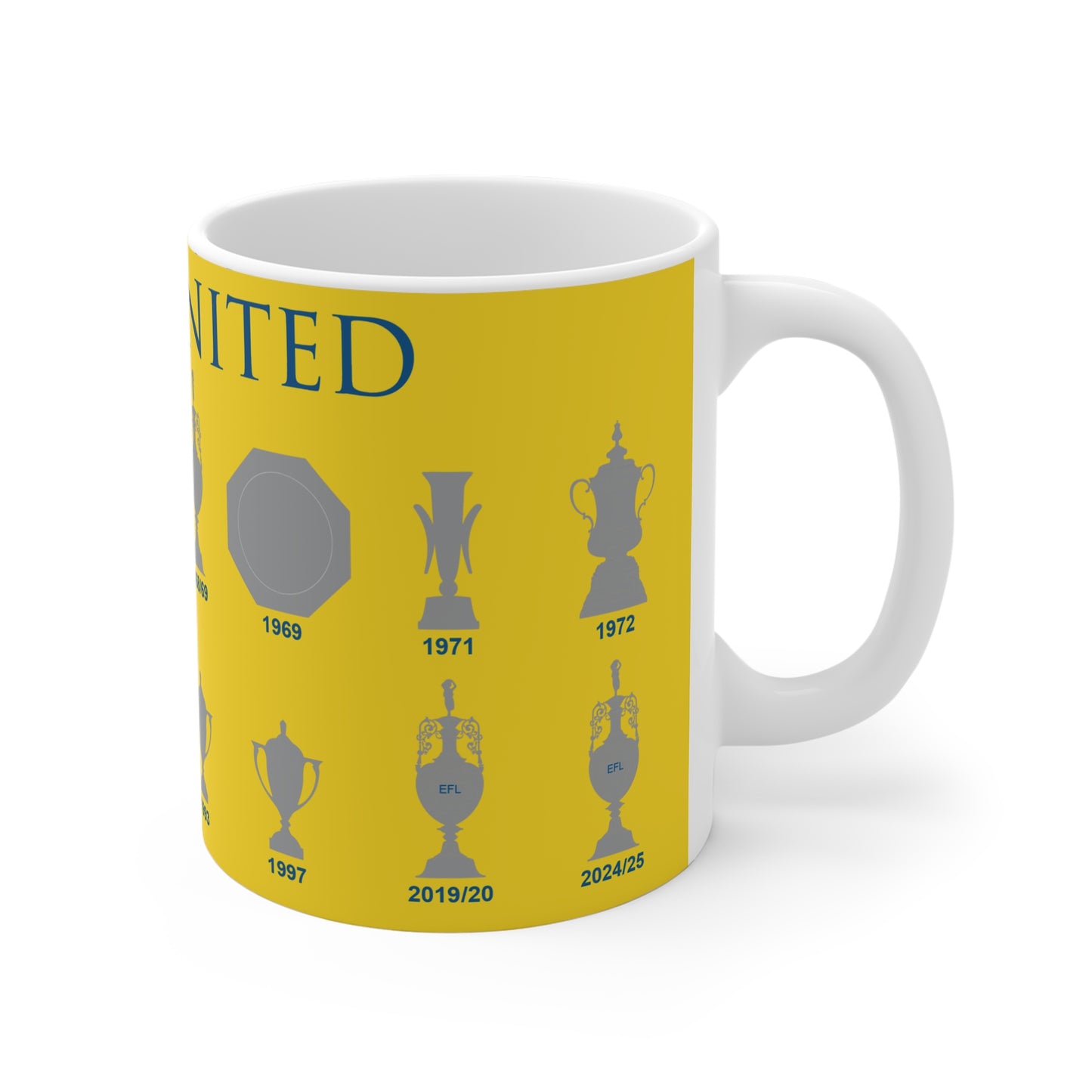 Leeds United Trophies Collection Mug - Yellow