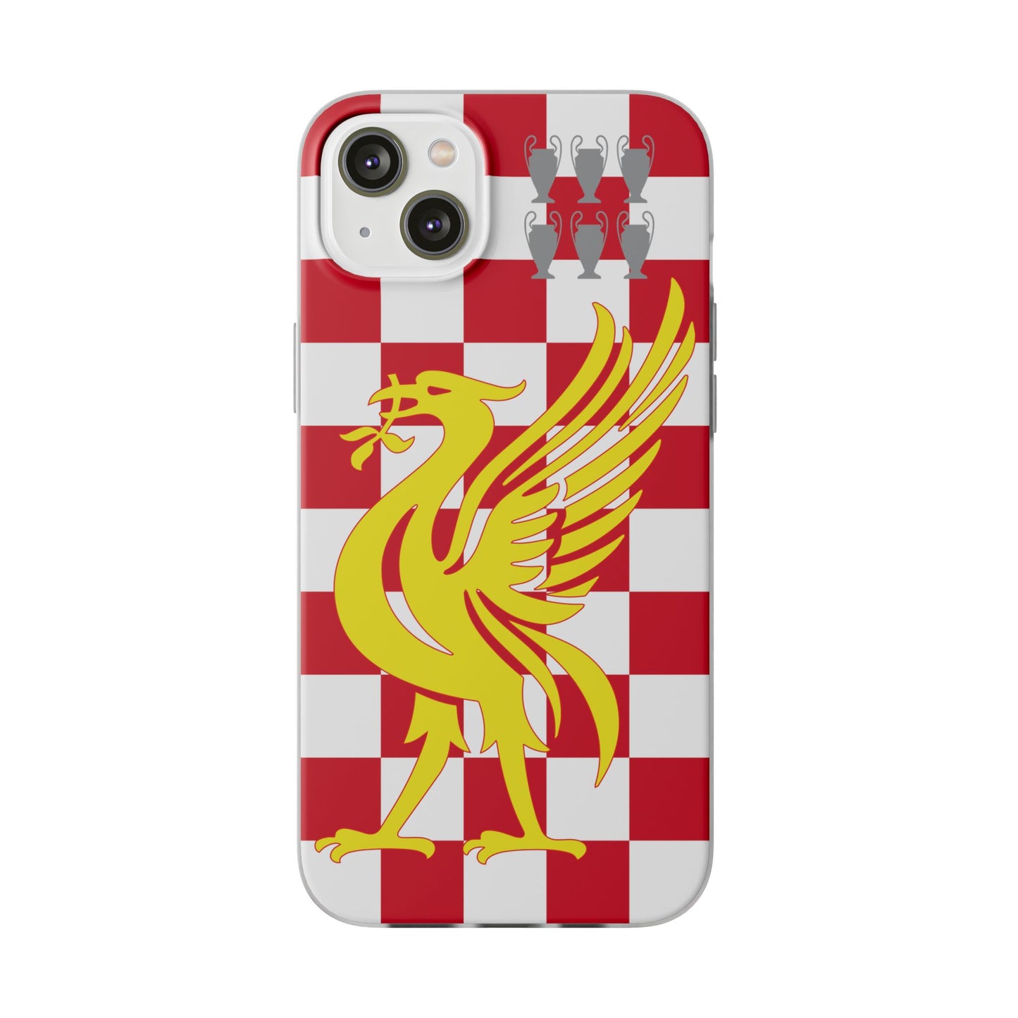 Liverpool Red & White Chequered iPhone Flexi Case - iPhone 16, 15, 14, Plus/Pro/Pro Max