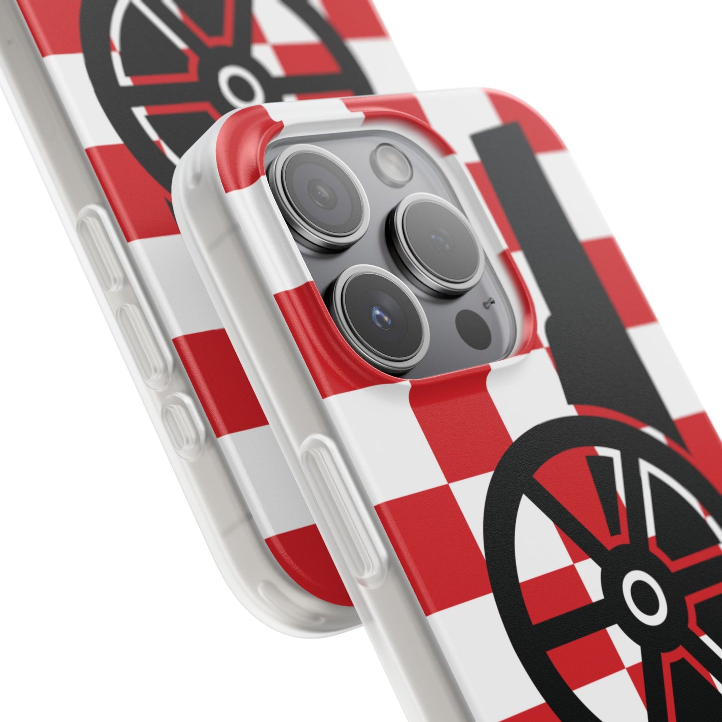 Arsenal Cannon Red & White Chequered iPhone Flexi Case - iPhone 16, 15, 14, Plus/Pro/Pro Max