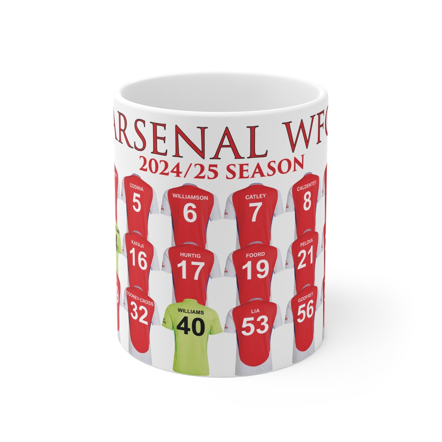 Arsenal Women 2024/25 Squad Home Kit Mug