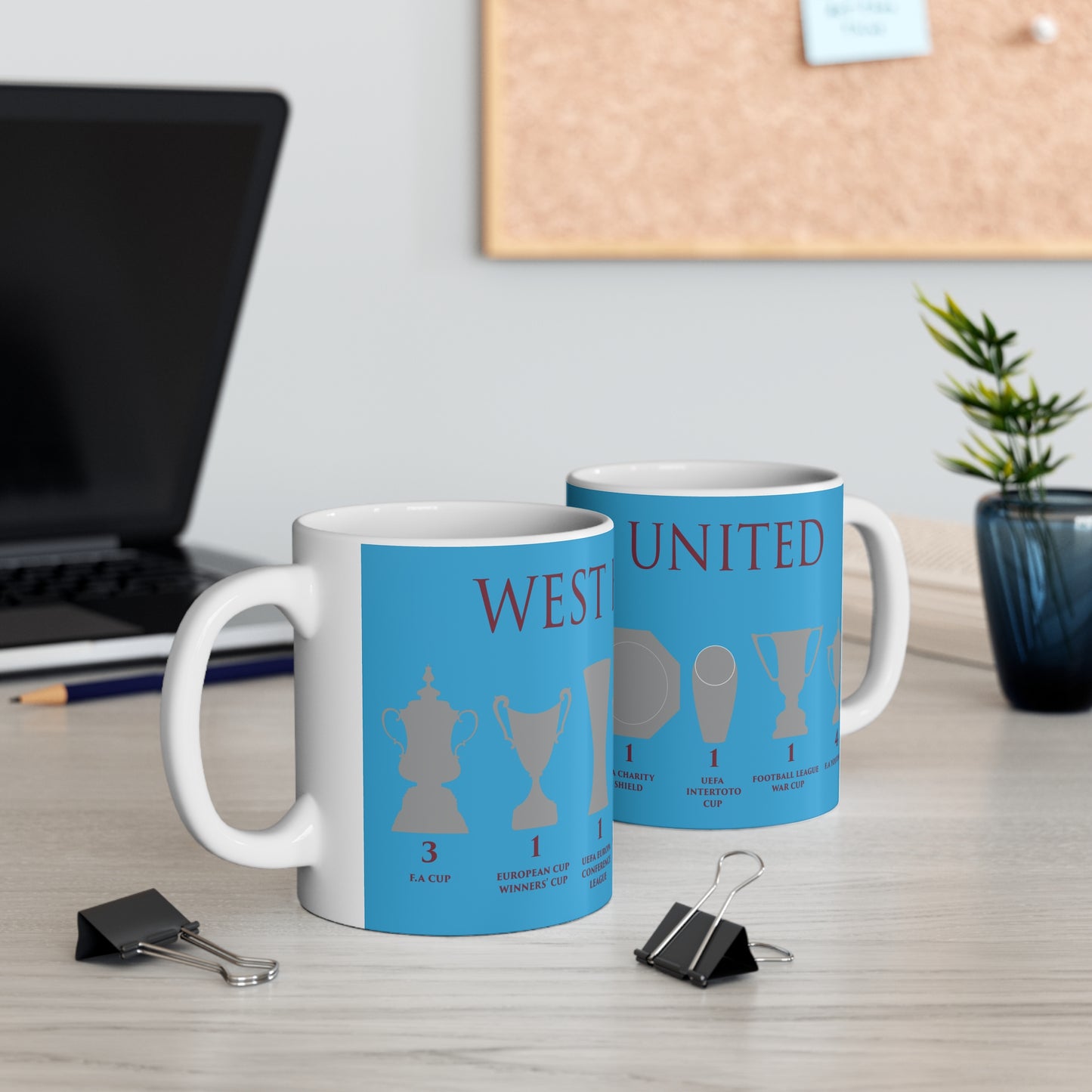 West Ham United Trophies Mug - Blue
