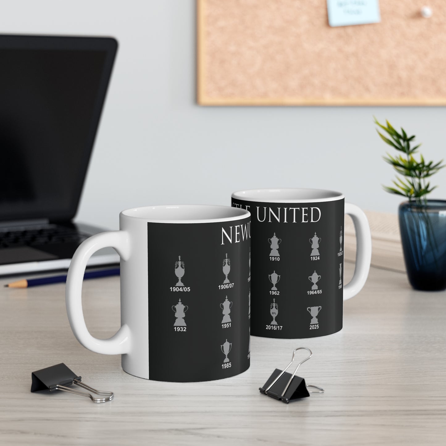 Newcastle United Trophies Collection Mug UPDATED - Black