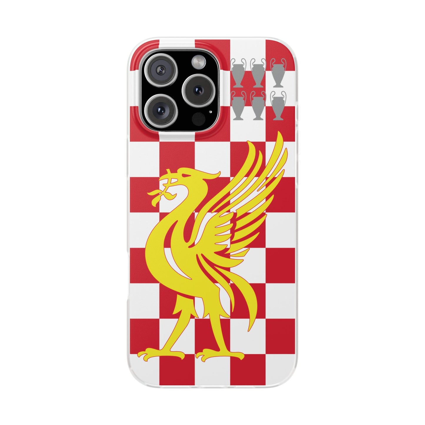 Liverpool Red & White Chequered iPhone Flexi Case - iPhone 16, 15, 14, Plus/Pro/Pro Max