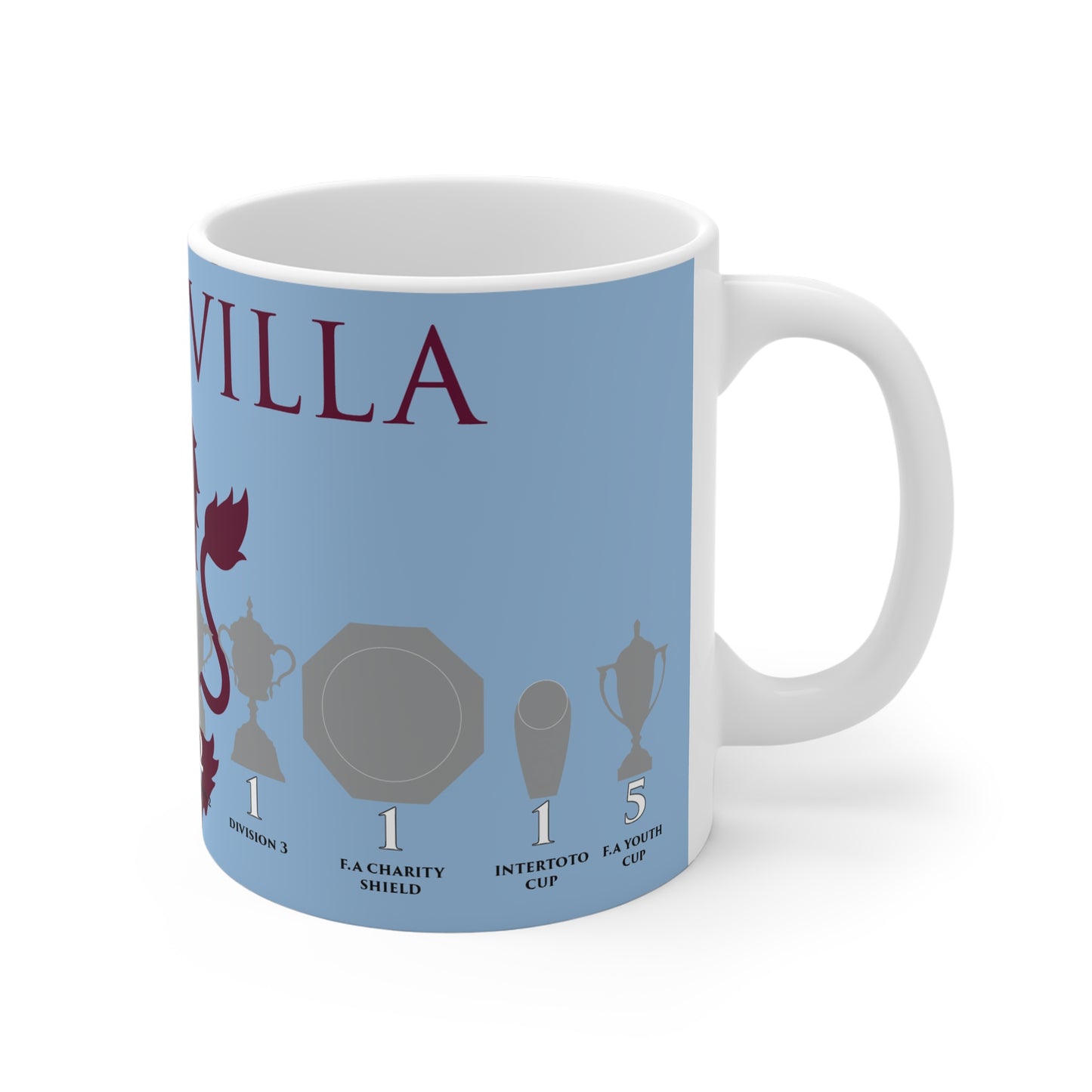 Aston Villa Trophies & Lion Mug - Blue