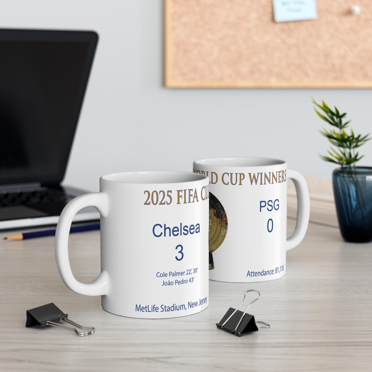 Chelsea 2025 FIFA Club World Cup Winners Mug - White