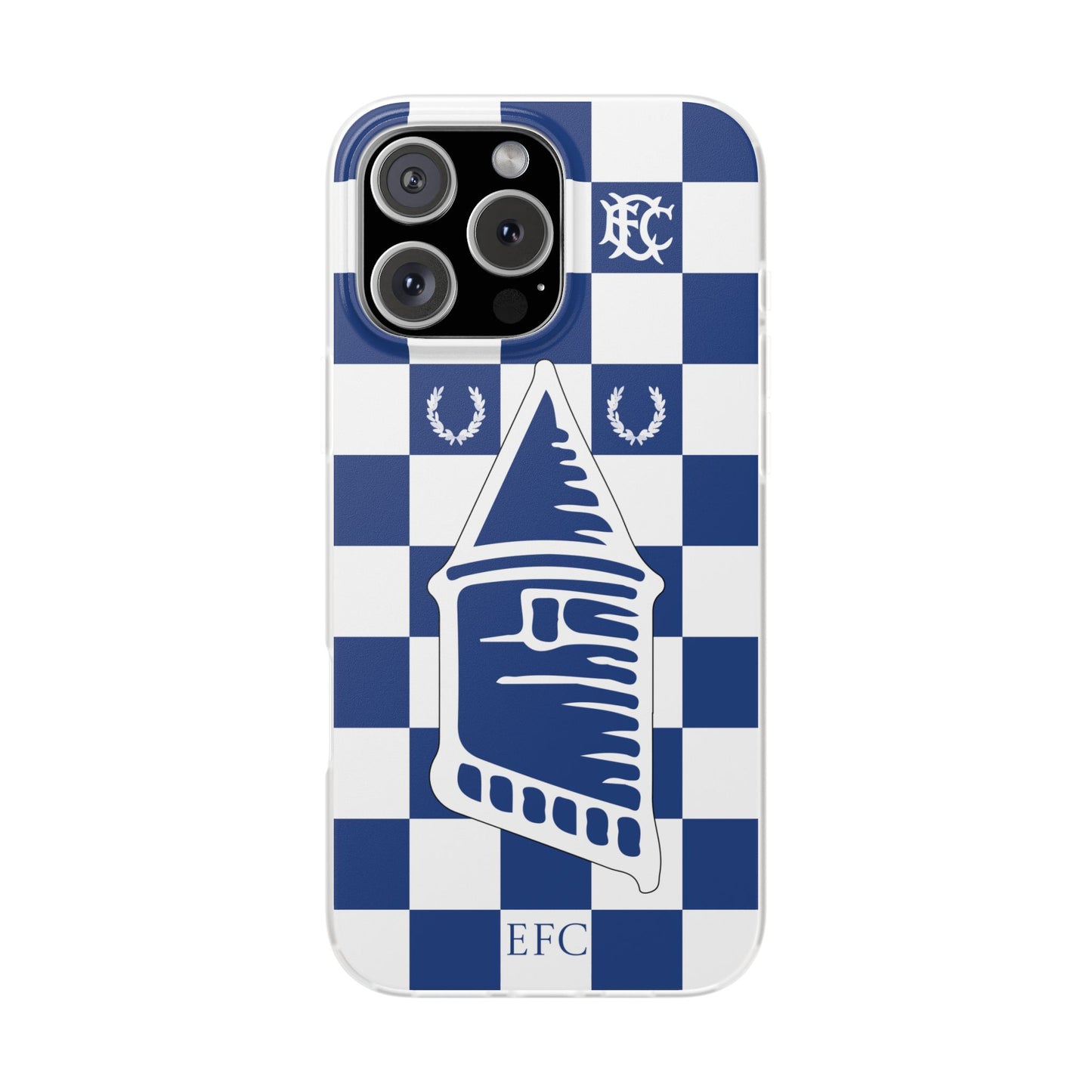 Everton Blue & White Chequered iPhone Flexi Case - iPhone 16, 15, 14, Plus/Pro/Pro Max