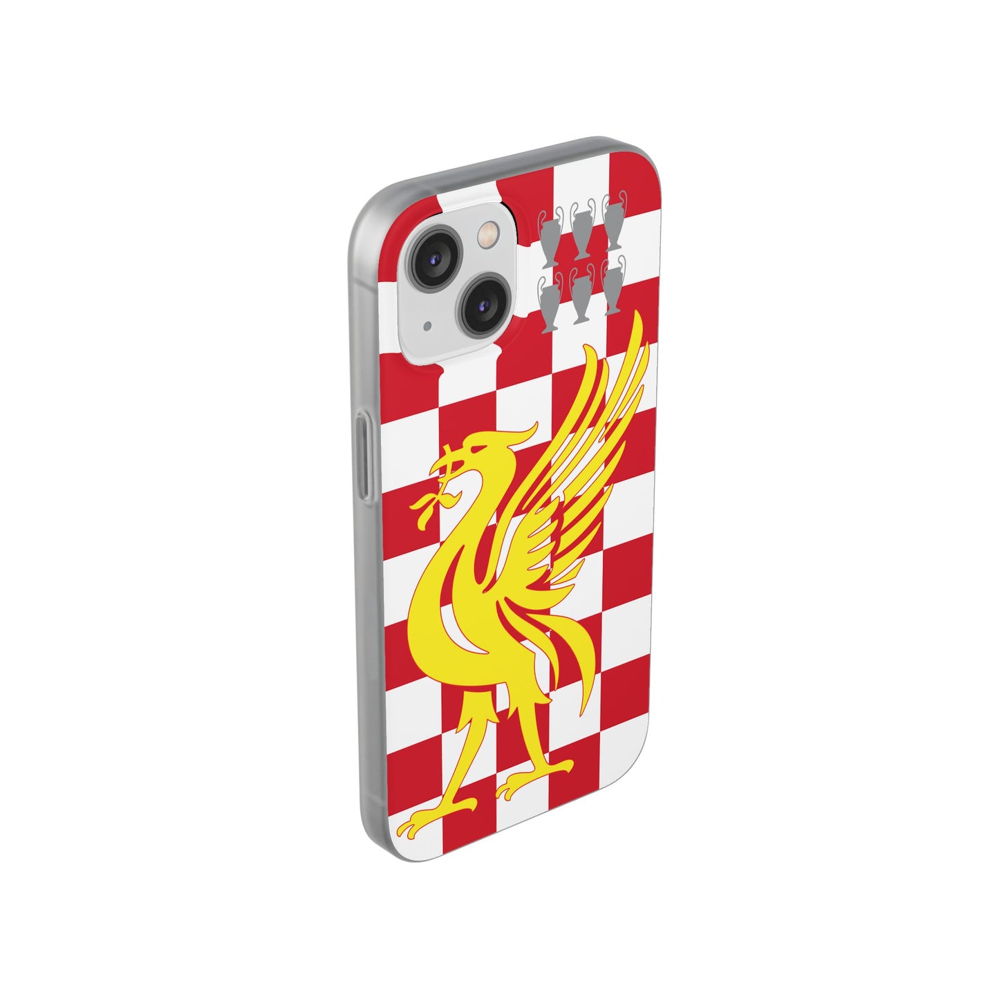 Liverpool Red & White Chequered iPhone Flexi Case - iPhone 16, 15, 14, Plus/Pro/Pro Max