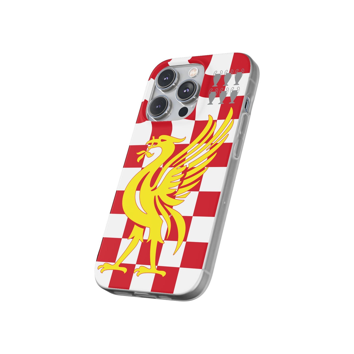 Liverpool Red & White Chequered iPhone Flexi Case - iPhone 16, 15, 14, Plus/Pro/Pro Max