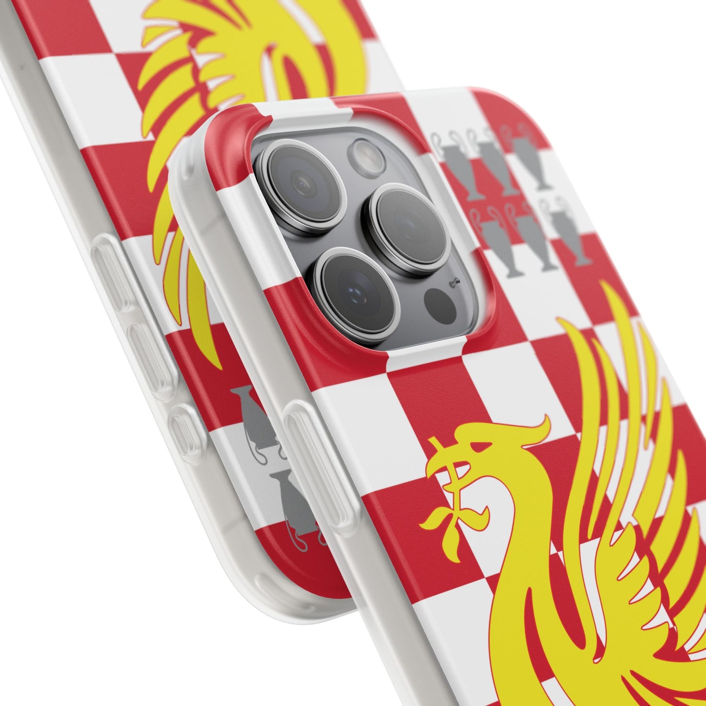 Liverpool Red & White Chequered iPhone Flexi Case - iPhone 16, 15, 14, Plus/Pro/Pro Max