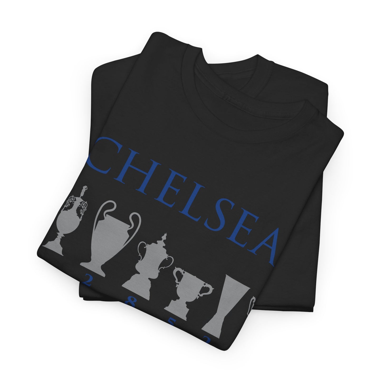 Chelsea Trophies Unisex Heavy Cotton T-Shirt - Royal/White/Black/Gold/Navy