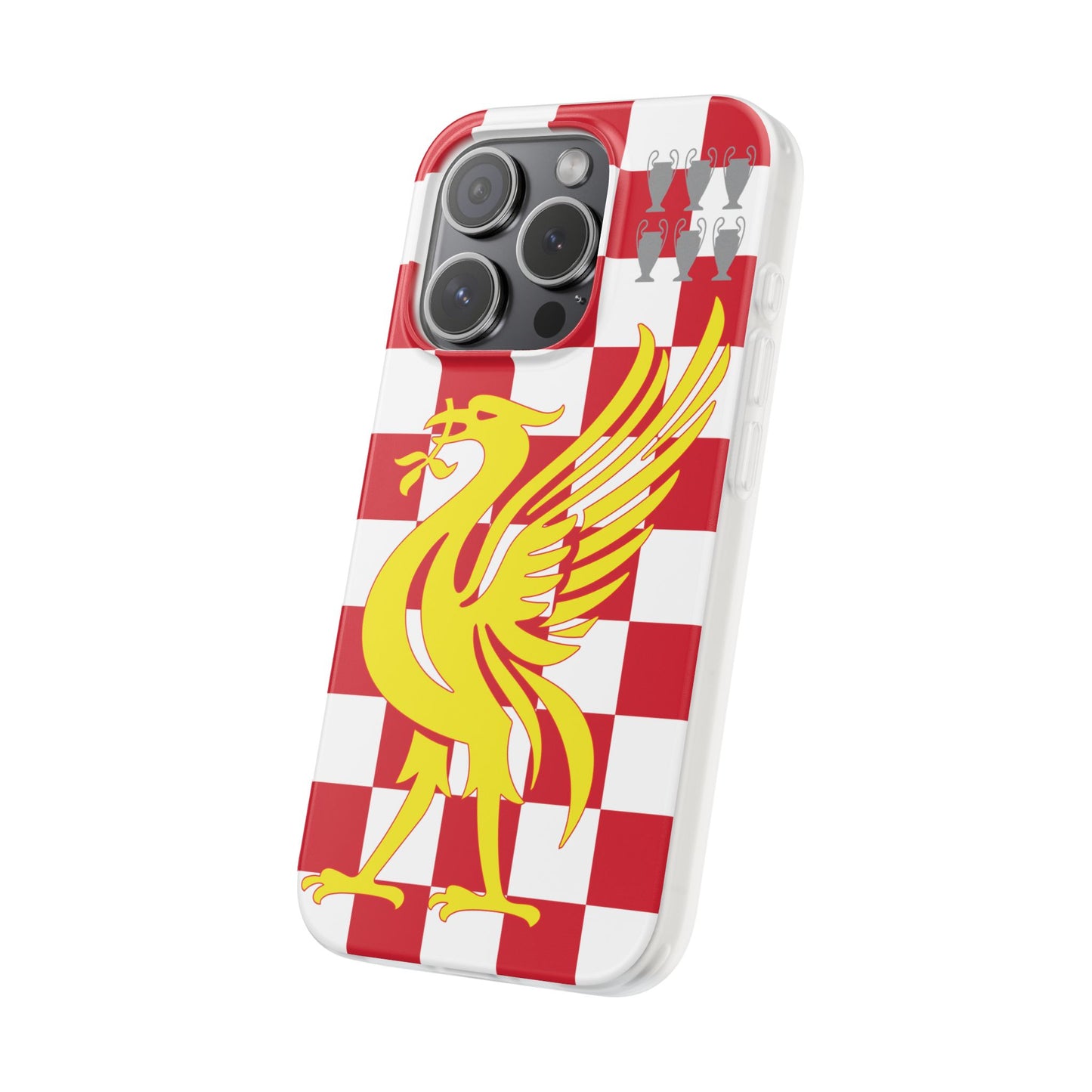 Liverpool Red & White Chequered iPhone Flexi Case - iPhone 16, 15, 14, Plus/Pro/Pro Max