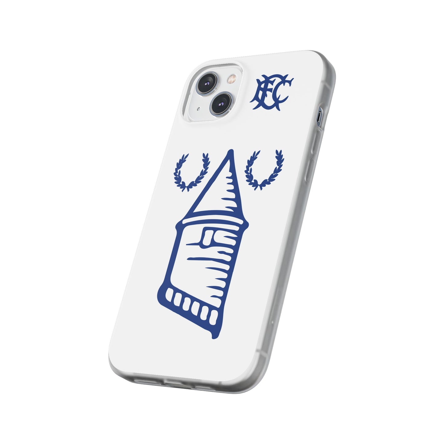 Everton Tower & Monogram White iPhone Flexi Case - iPhone 16, 15, 14 Plus/Pro/Pro Max
