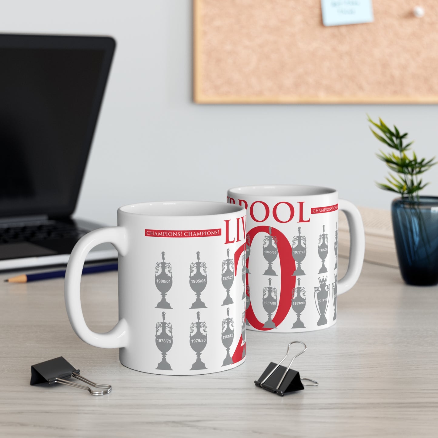 Liverpool 20 League Champions Mug - White