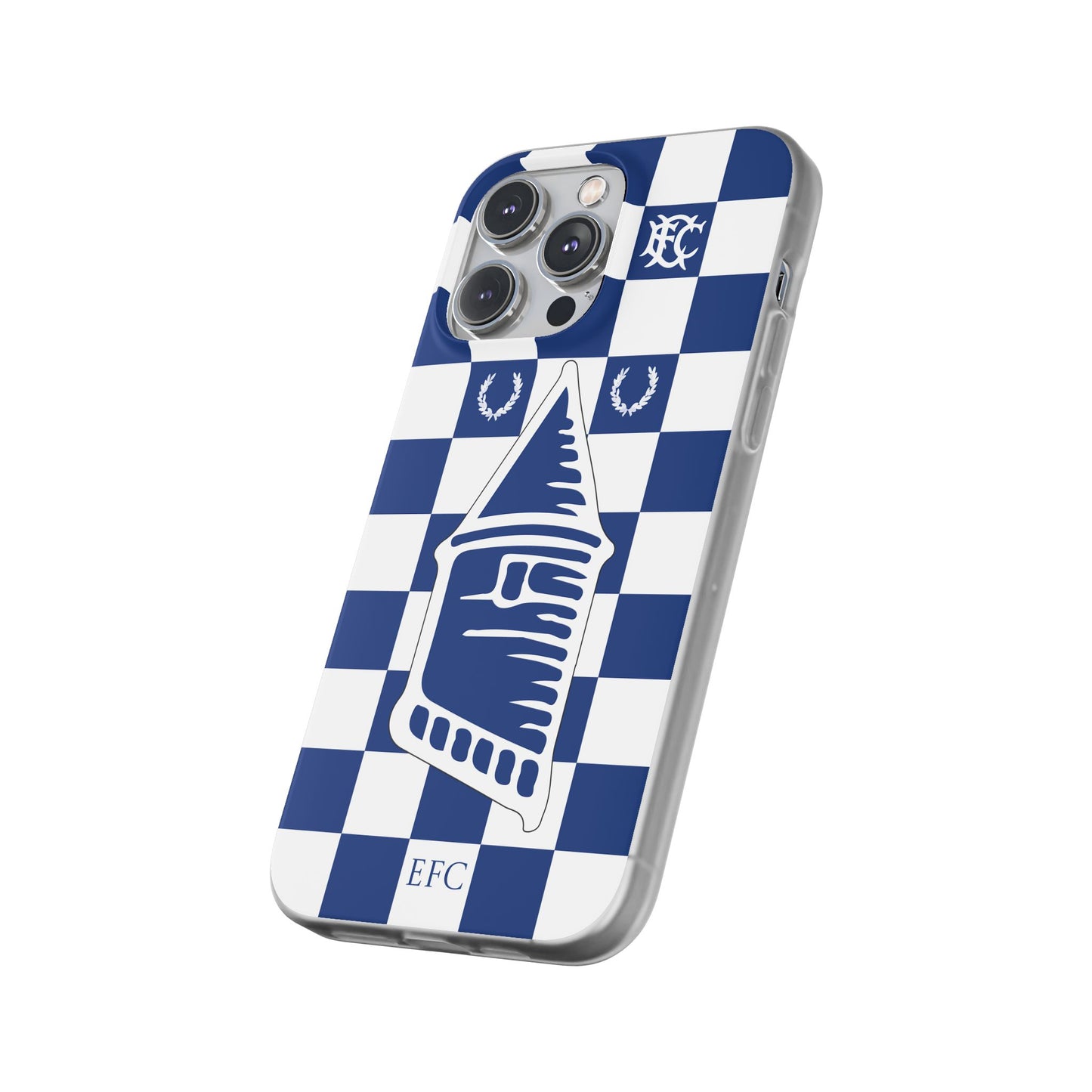 Everton Blue & White Chequered iPhone Flexi Case - iPhone 16, 15, 14, Plus/Pro/Pro Max