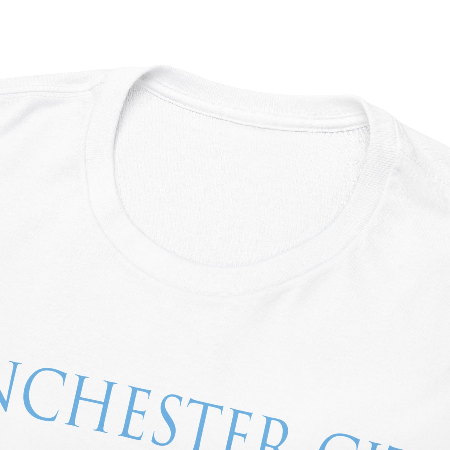 Manchester City Trophies Unisex Heavy Cotton T-Shirt - Light Blue/White/Black/Navy