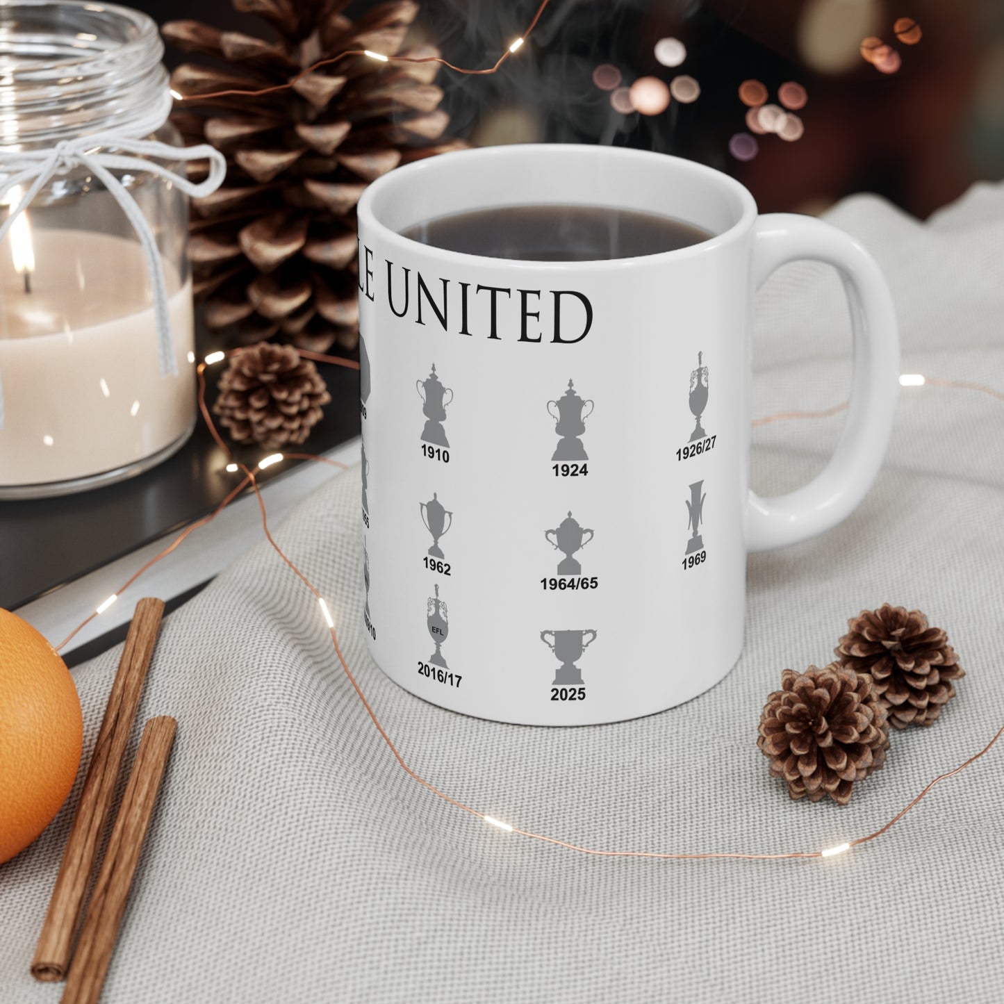 Newcastle United Trophies Collection Mug UPDATED - White