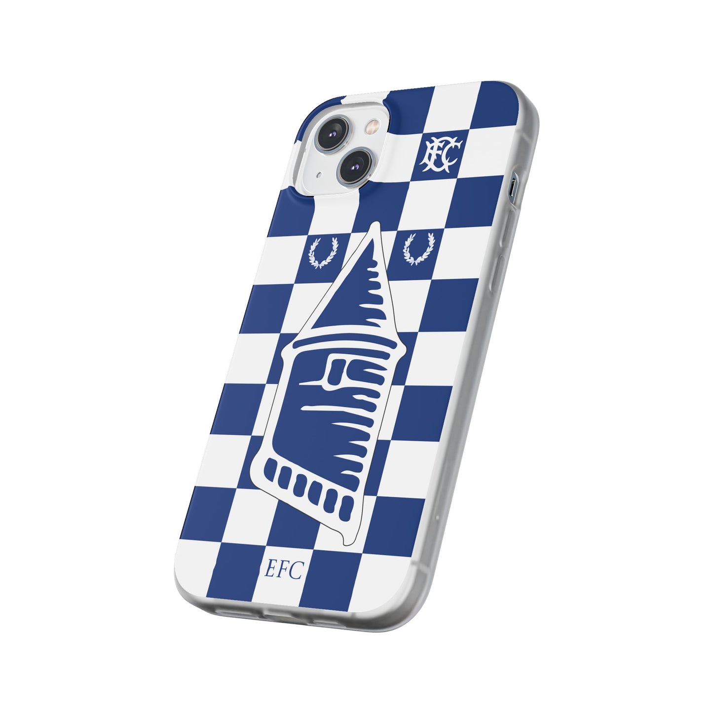 Everton Blue & White Chequered iPhone Flexi Case - iPhone 16, 15, 14, Plus/Pro/Pro Max