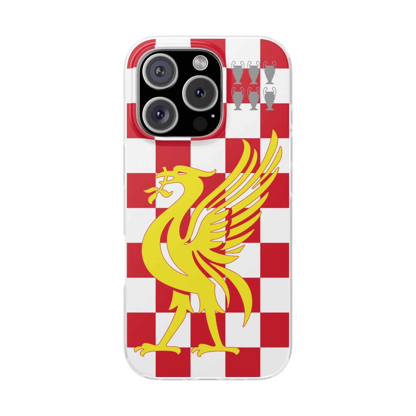 Liverpool Red & White Chequered iPhone Flexi Case - iPhone 16, 15, 14, Plus/Pro/Pro Max