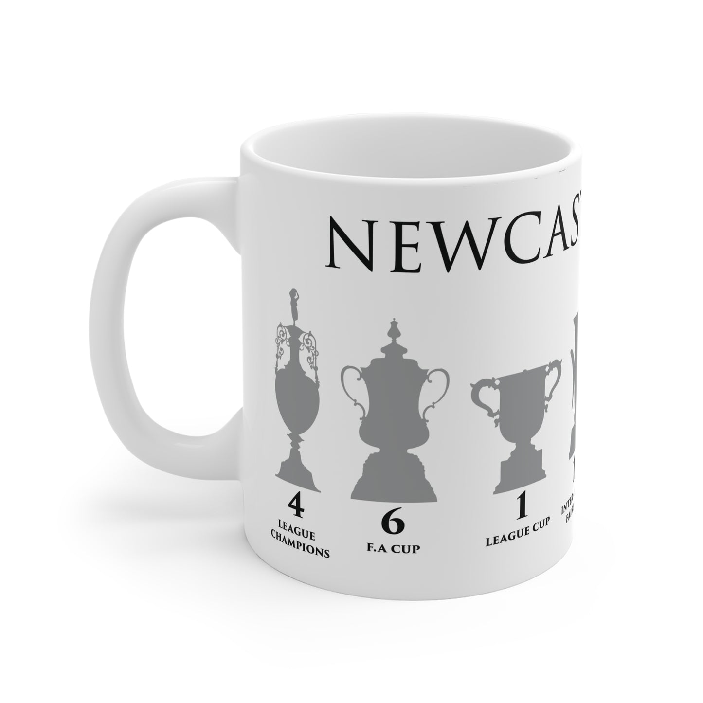 Newcastle United Trophies Mug UPDATED - White