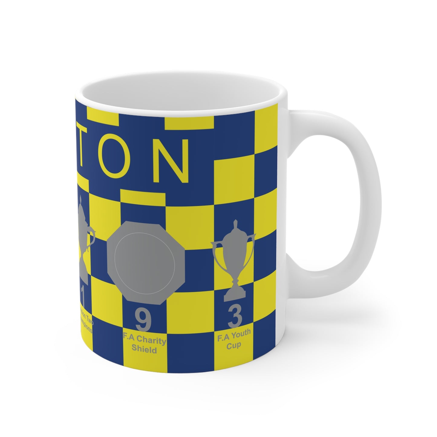 Everton Yellow & Blue Chequered Trophies Mug