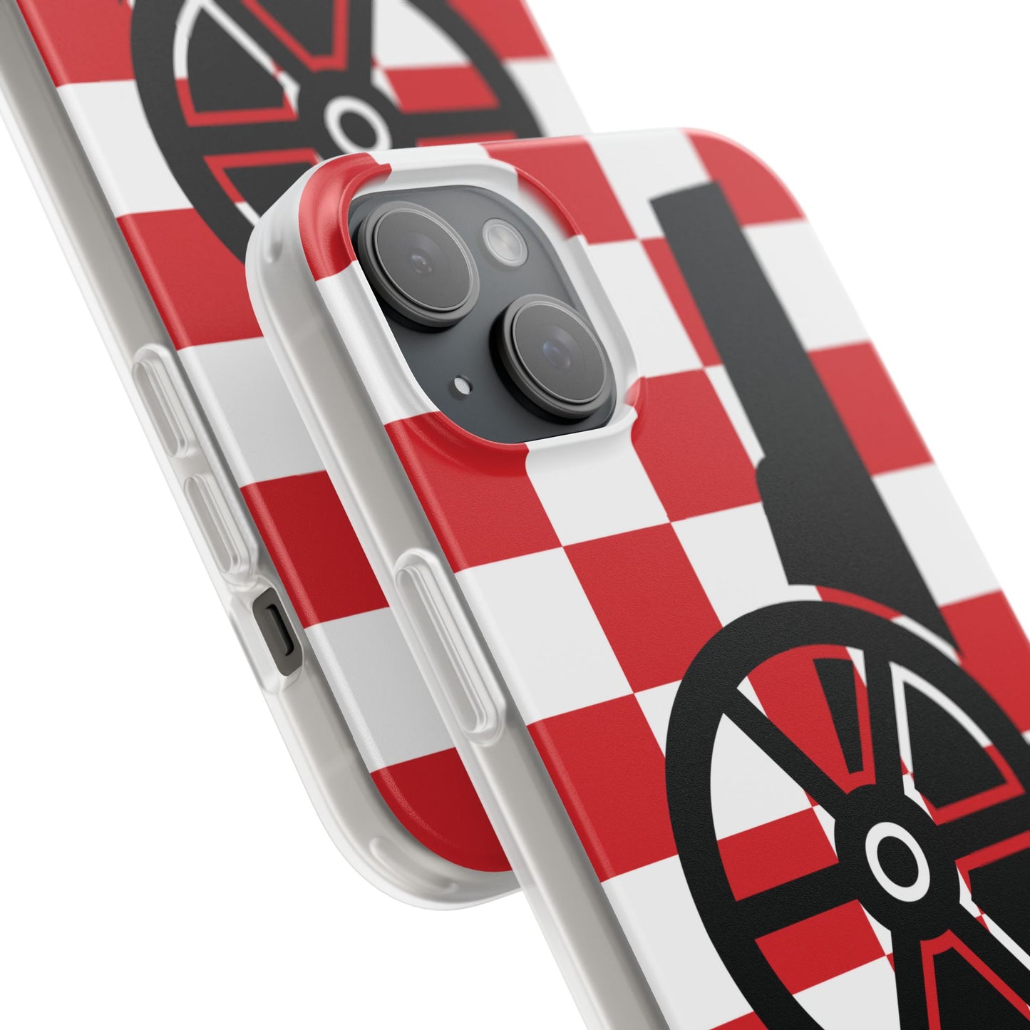 Arsenal Cannon Red & White Chequered iPhone Flexi Case - iPhone 16, 15, 14, Plus/Pro/Pro Max