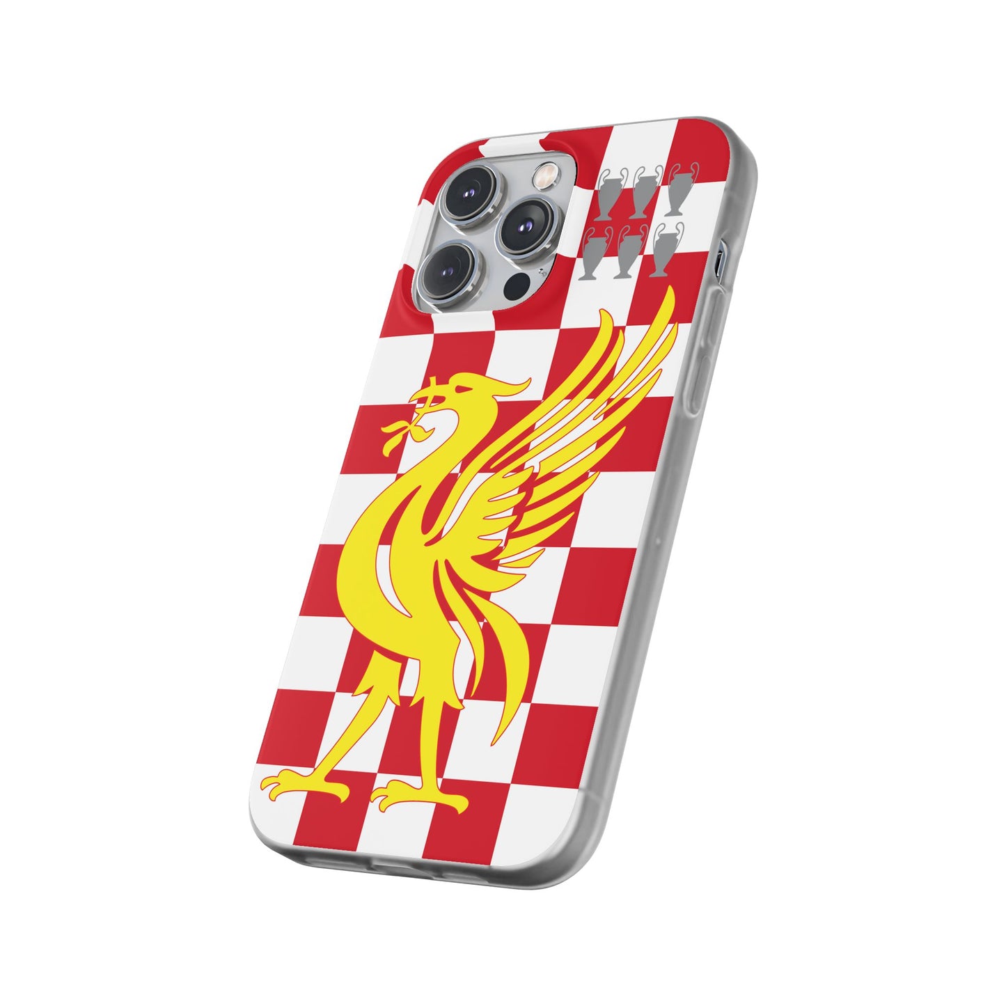 Liverpool Red & White Chequered iPhone Flexi Case - iPhone 16, 15, 14, Plus/Pro/Pro Max