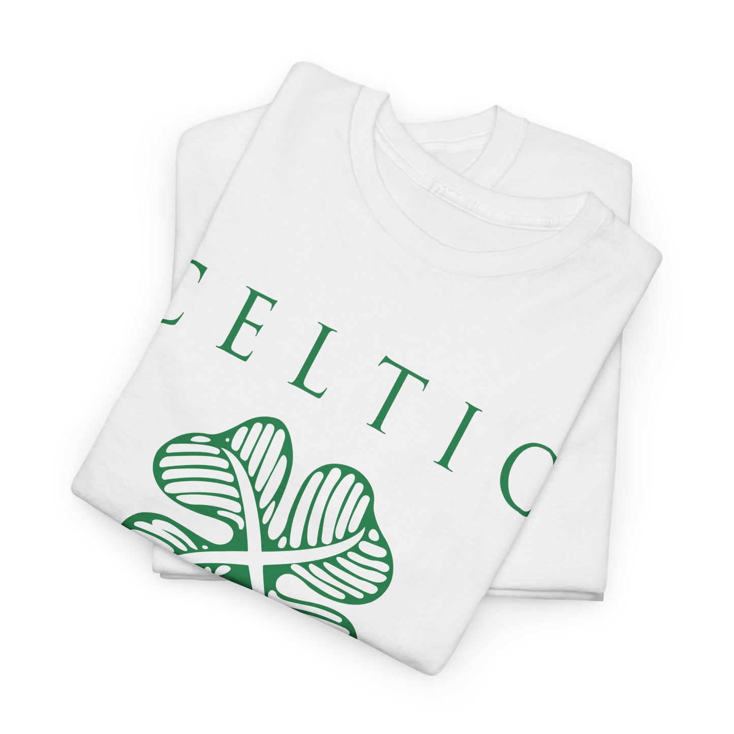 Celtic Clover & Trophies Unisex Heavy Cotton T-Shirt - Irish Green/Black/White/Gold/Sport Grey/Charcoal/Military Green/Forest Green