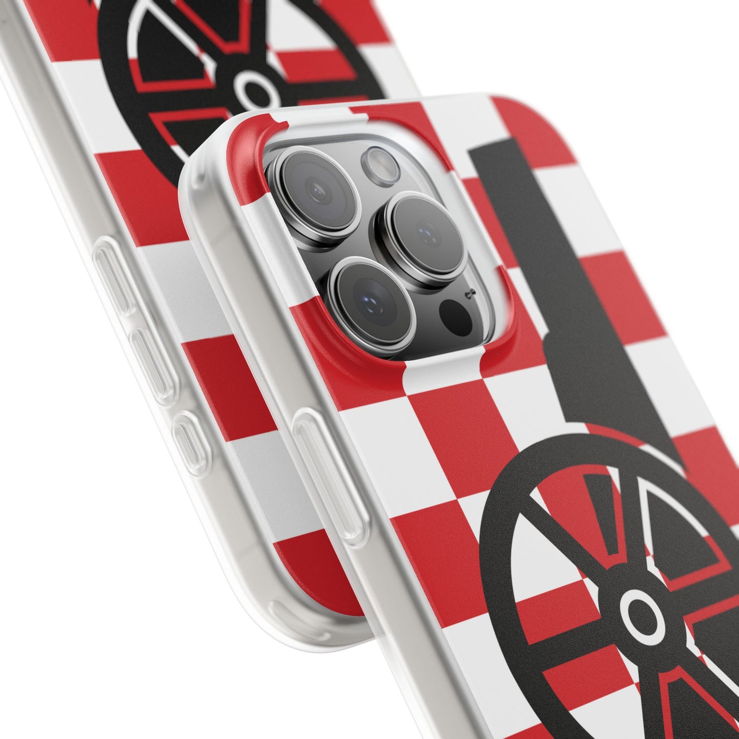 Arsenal Cannon Red & White Chequered iPhone Flexi Case - iPhone 16, 15, 14, Plus/Pro/Pro Max