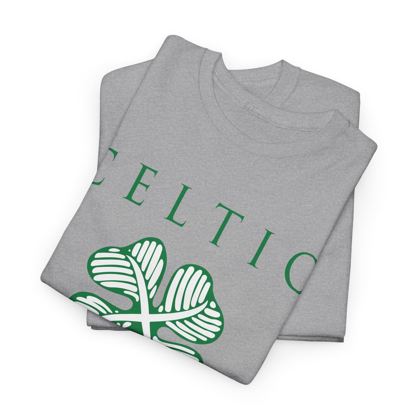 Celtic Clover & Trophies Unisex Heavy Cotton T-Shirt - Irish Green/Black/White/Gold/Sport Grey/Charcoal/Military Green/Forest Green