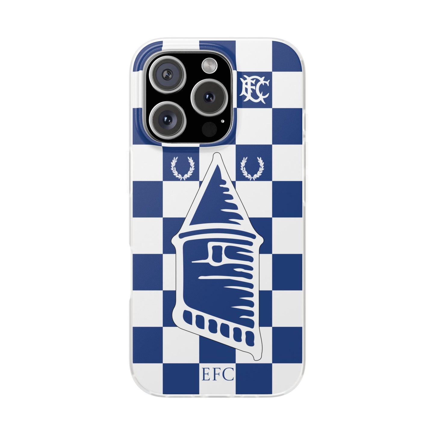 Everton Blue & White Chequered iPhone Flexi Case - iPhone 16, 15, 14, Plus/Pro/Pro Max