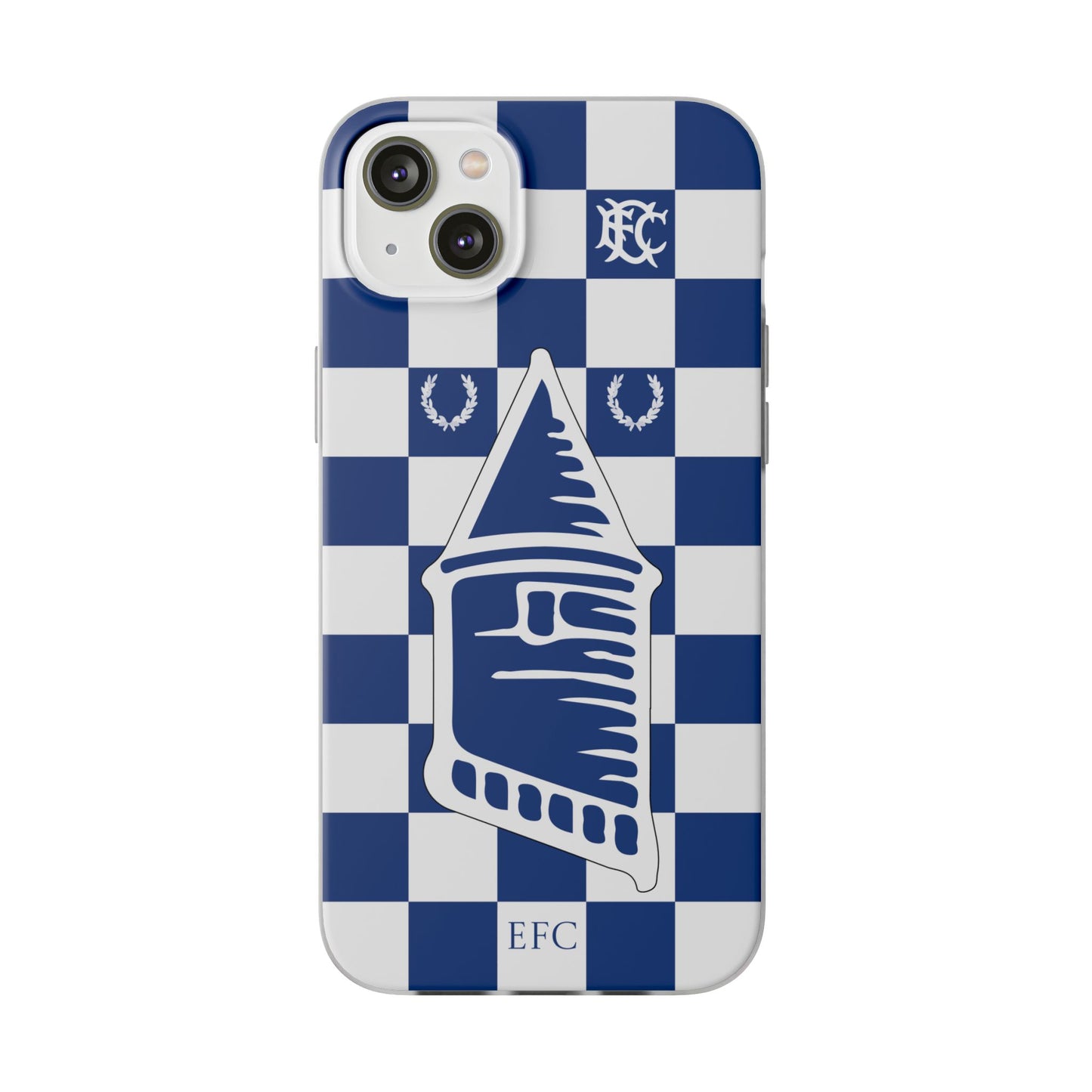 Everton Blue & White Chequered iPhone Flexi Case - iPhone 16, 15, 14, Plus/Pro/Pro Max