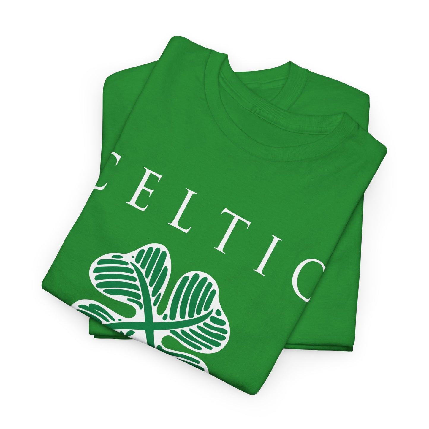 Celtic Clover & Trophies Unisex Heavy Cotton T-Shirt - Irish Green/Black/White/Gold/Sport Grey/Charcoal/Military Green/Forest Green