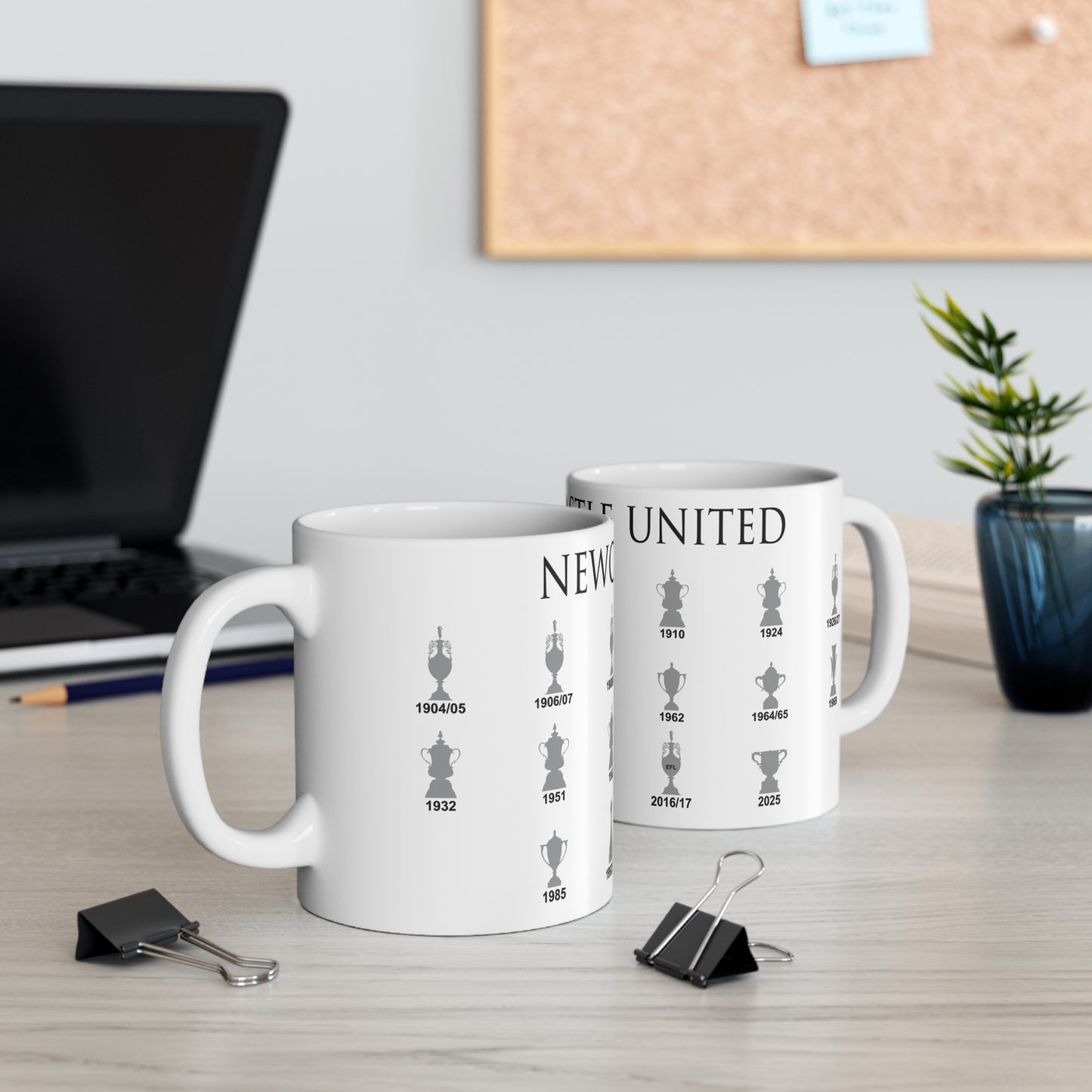 Newcastle United Trophies Collection Mug UPDATED - White