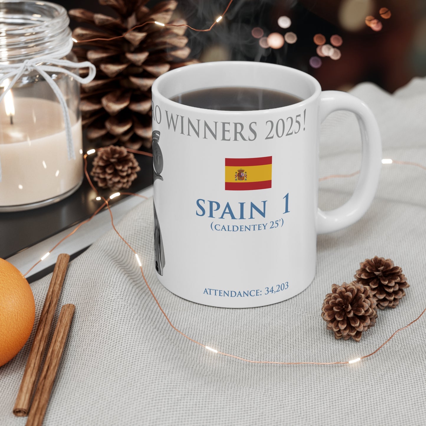 England UEFA Women's Euro Winners Mug - White