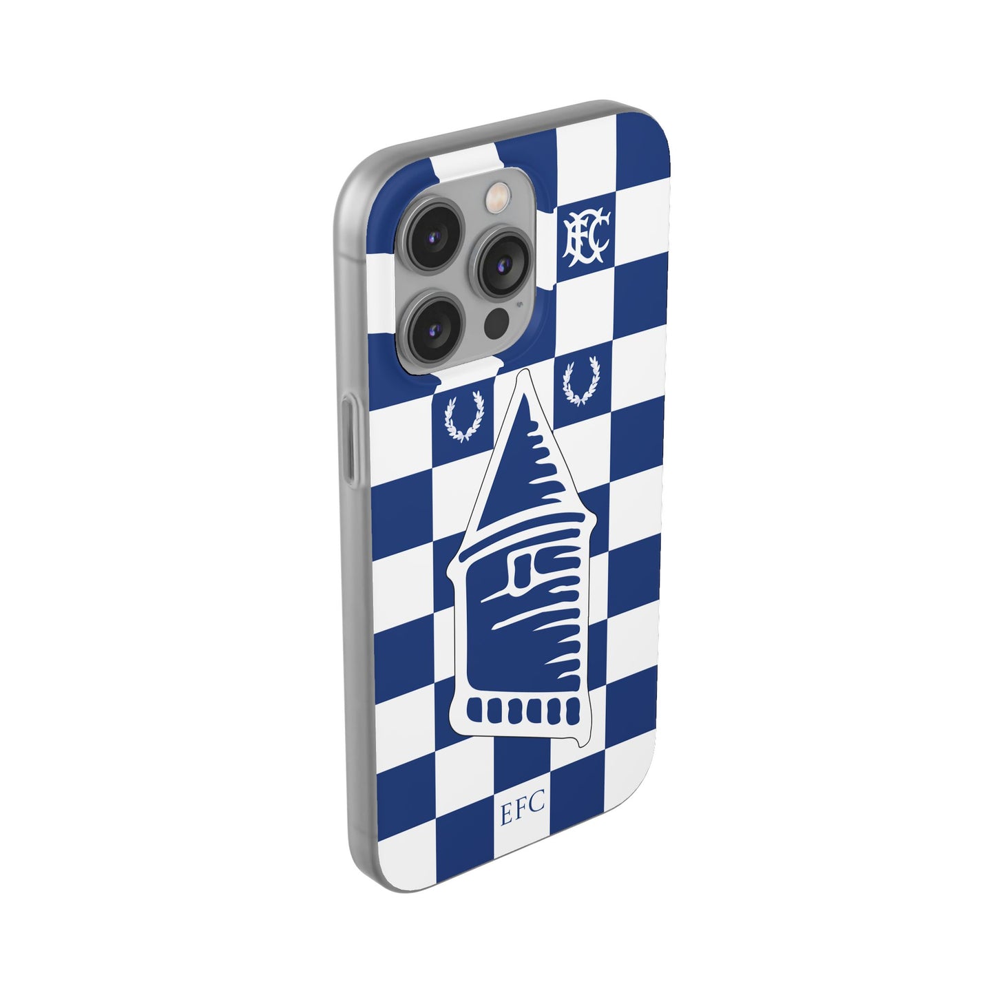 Everton Blue & White Chequered iPhone Flexi Case - iPhone 16, 15, 14, Plus/Pro/Pro Max