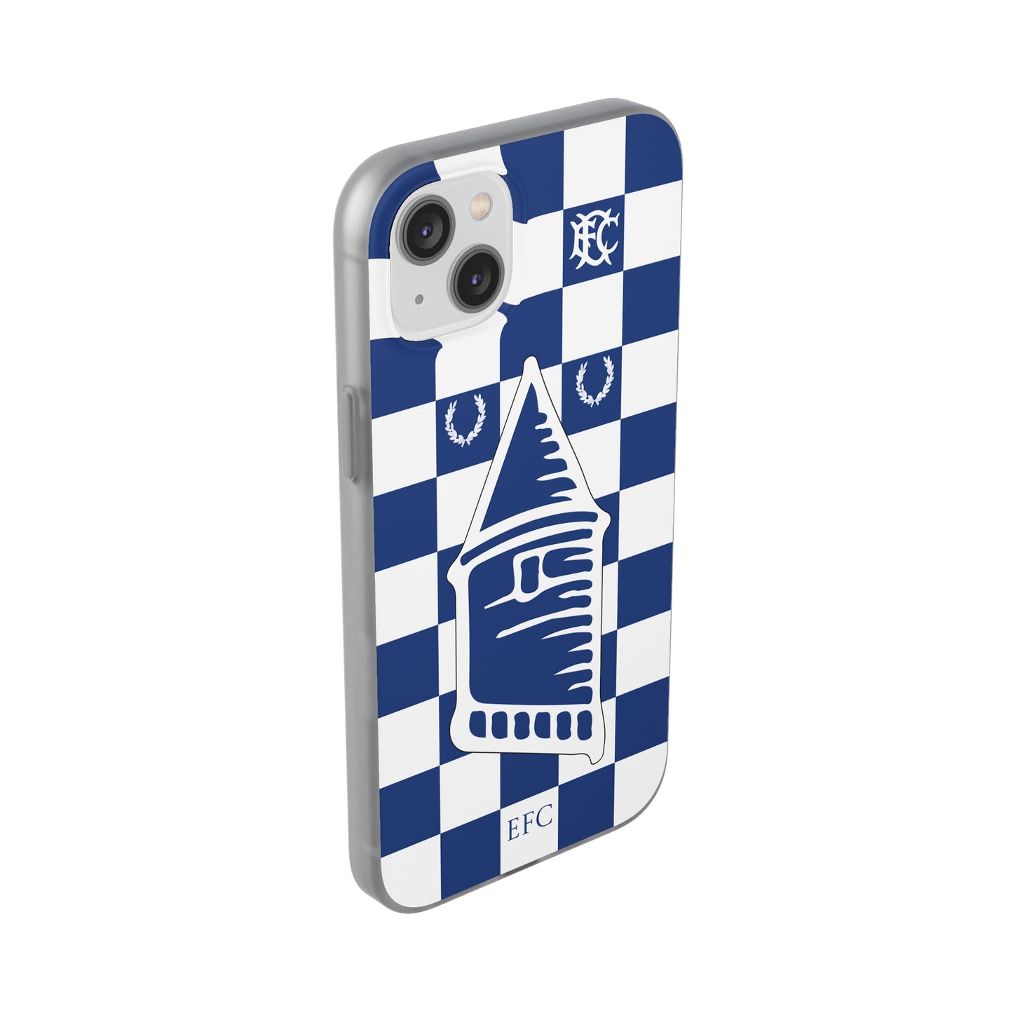Everton Blue & White Chequered iPhone Flexi Case - iPhone 16, 15, 14, Plus/Pro/Pro Max