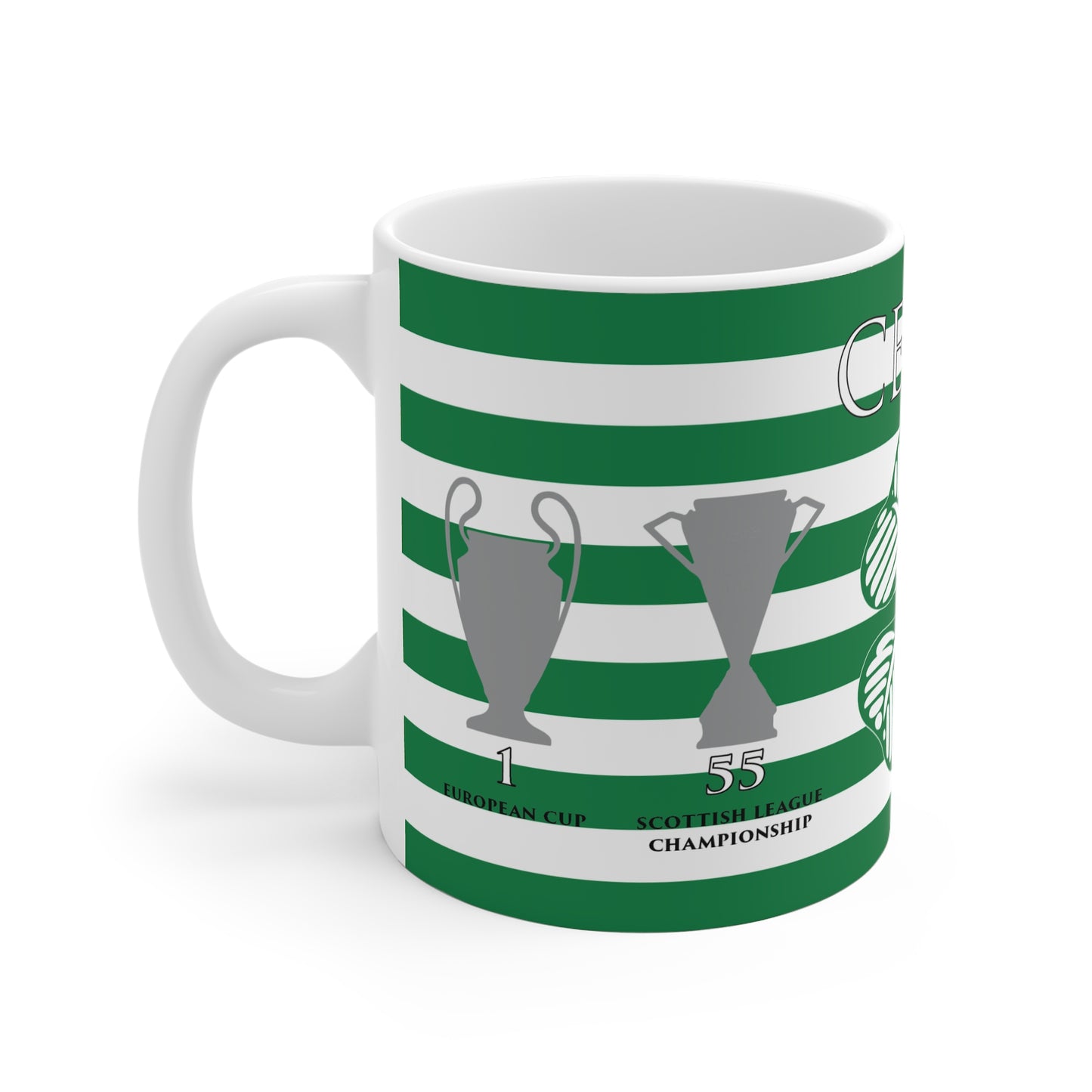Celtic Trophies & Clover Mug - Hoops