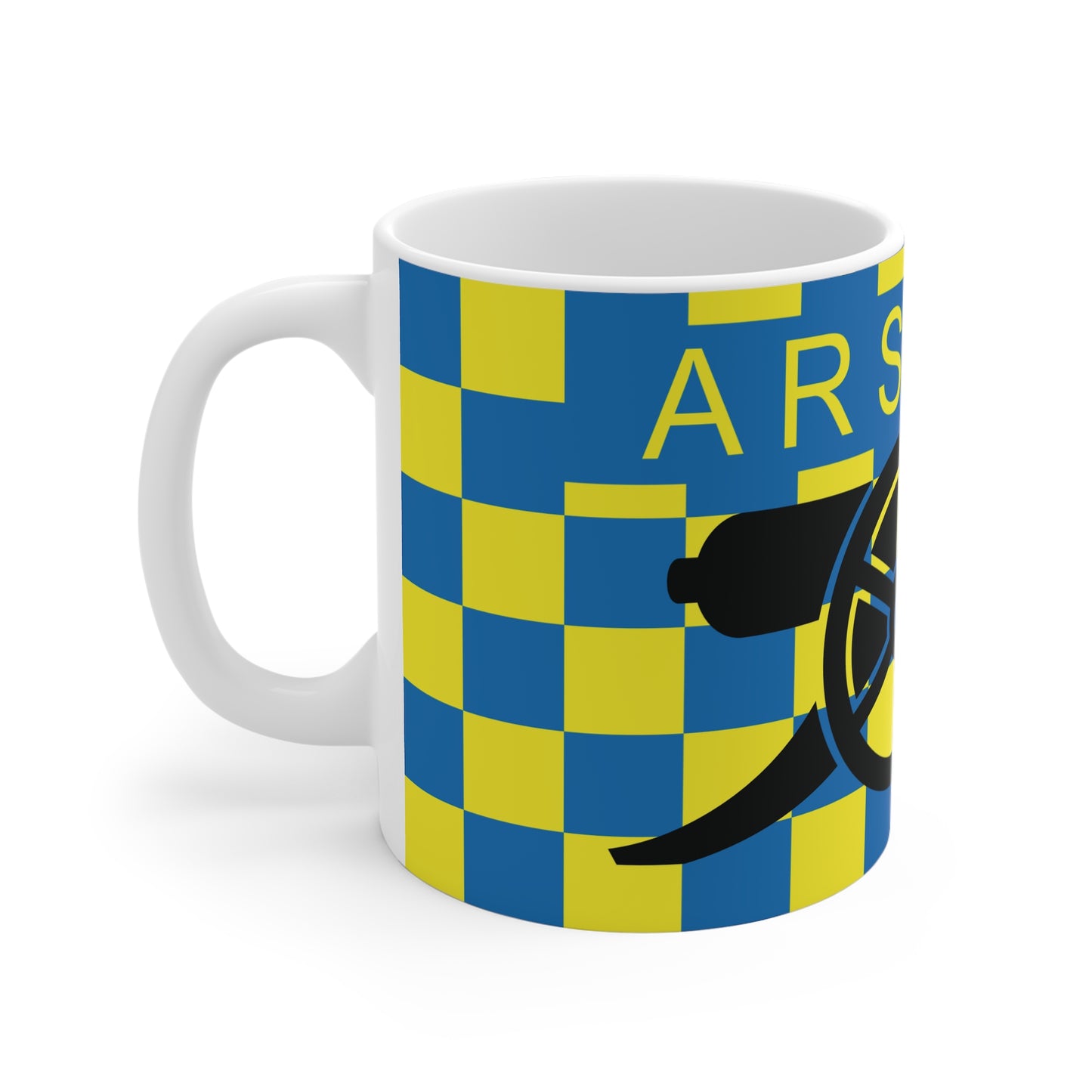 Arsenal Yellow & Blue Chequered Cannon Mug