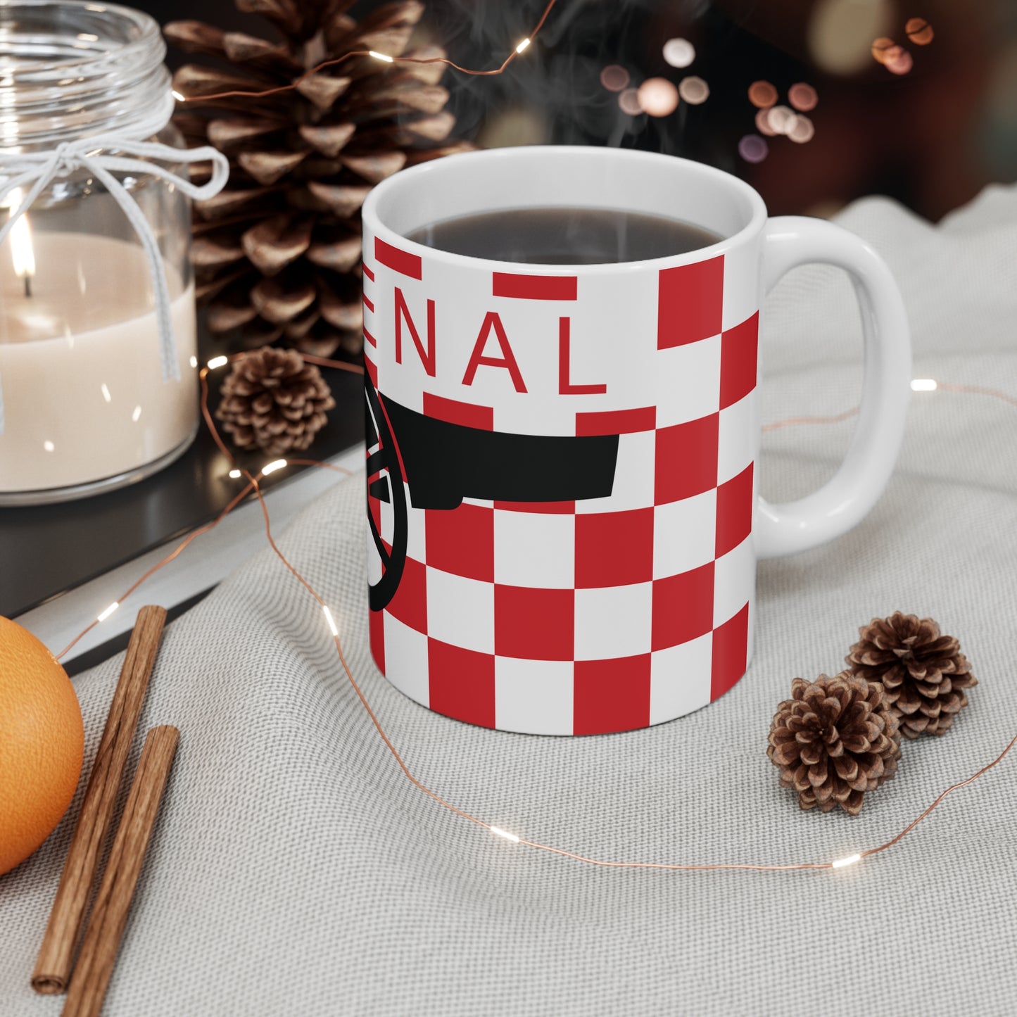 Arsenal Red & White Chequered Cannon Mug