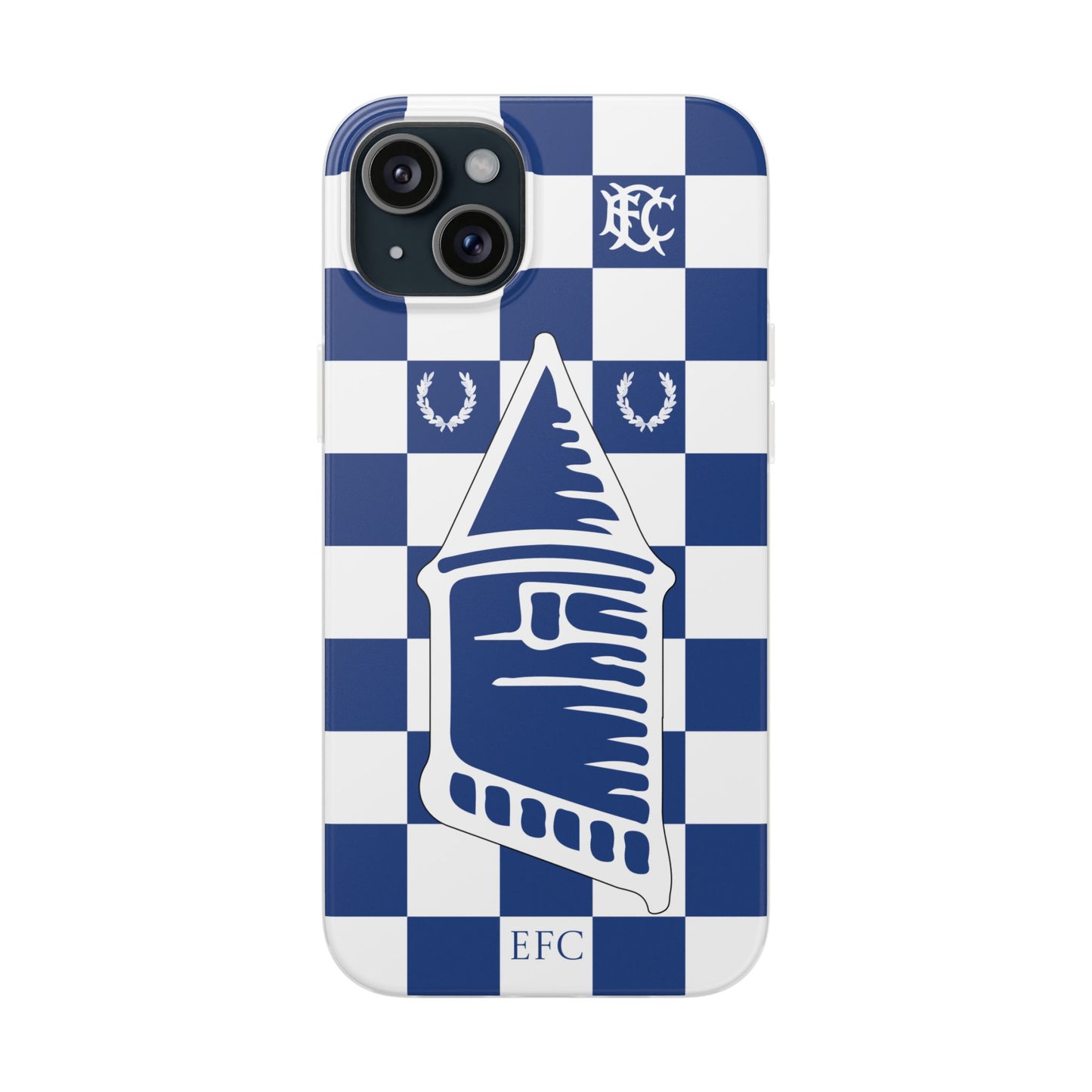 Everton Blue & White Chequered iPhone Flexi Case - iPhone 16, 15, 14, Plus/Pro/Pro Max