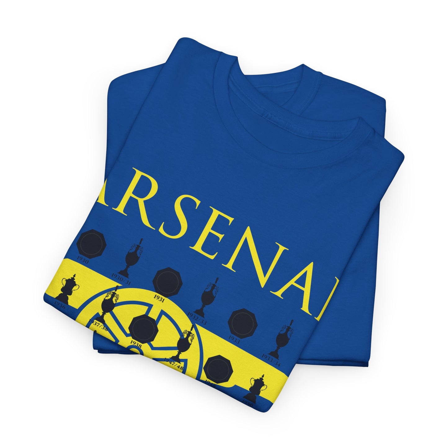 Arsenal Cannon & Trophies Collection Unisex Heavy Cotton T-Shirt - Red/Black/White/Sport Grey/Royal/Gold/Navy