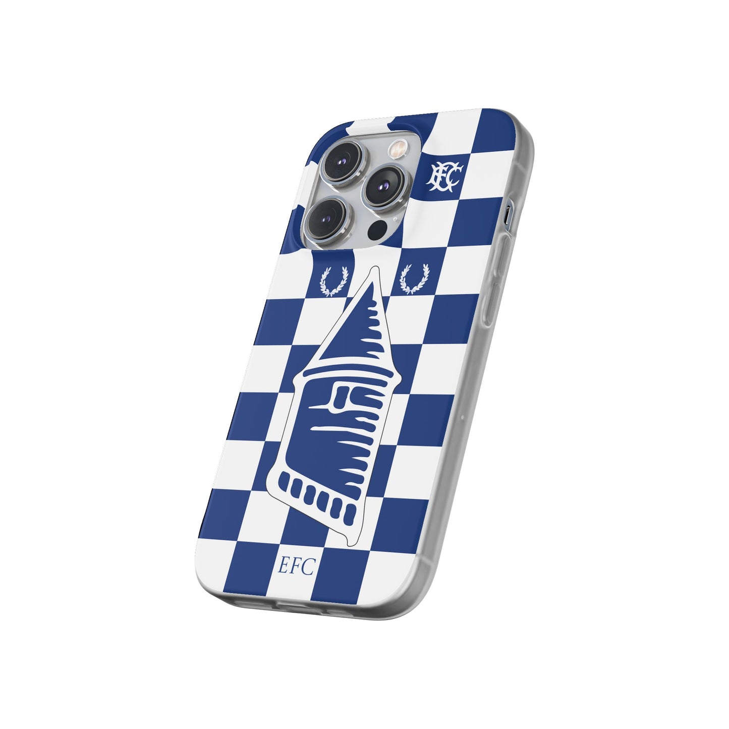 Everton Blue & White Chequered iPhone Flexi Case - iPhone 16, 15, 14, Plus/Pro/Pro Max