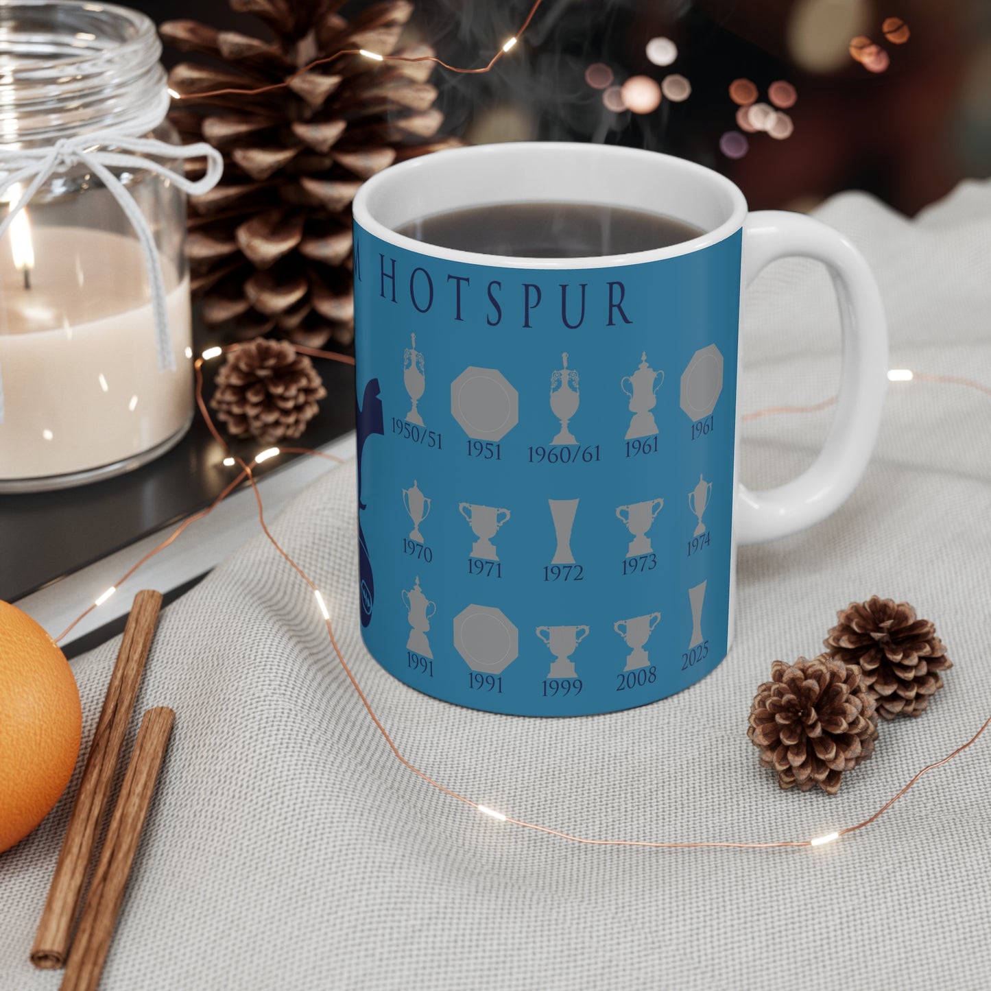 Tottenham Hotspur Trophies Collection & Cockerel Mug - Cyan