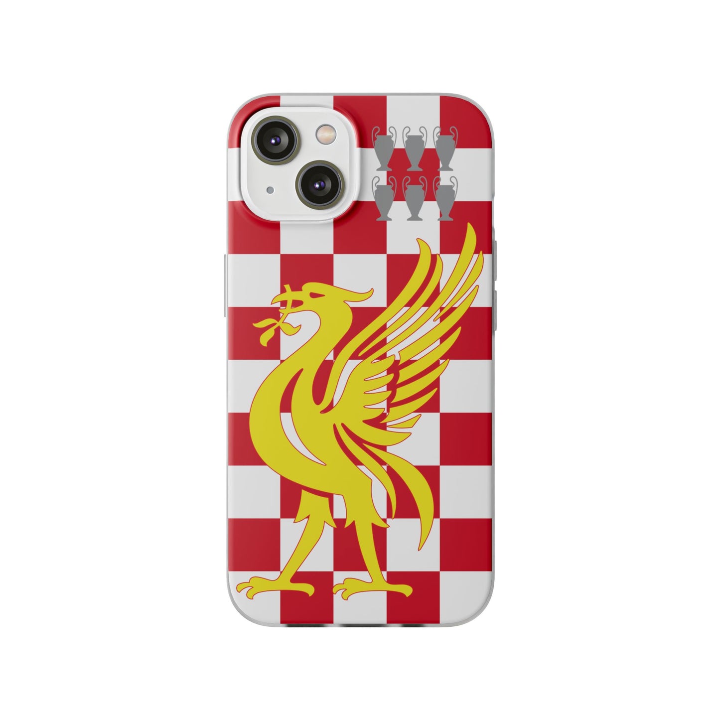 Liverpool Red & White Chequered iPhone Flexi Case - iPhone 16, 15, 14, Plus/Pro/Pro Max