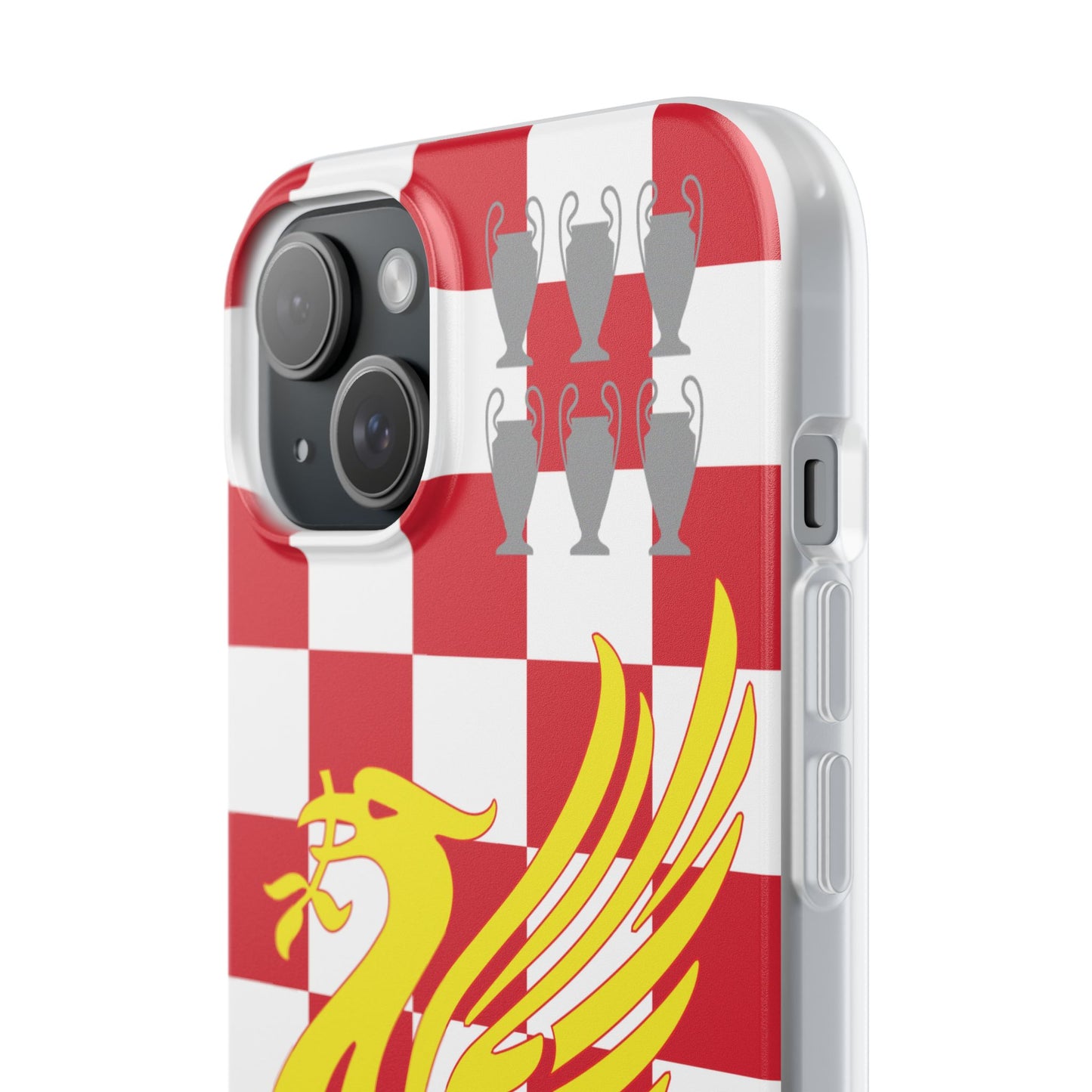 Liverpool Red & White Chequered iPhone Flexi Case - iPhone 16, 15, 14, Plus/Pro/Pro Max