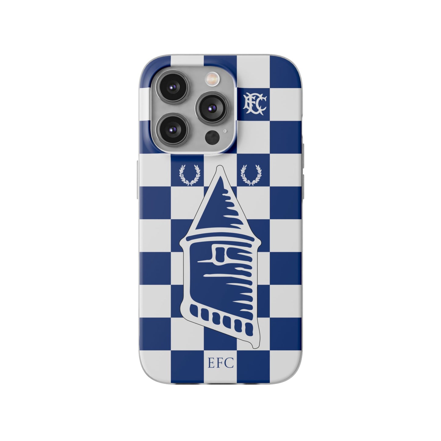 Everton Blue & White Chequered iPhone Flexi Case - iPhone 16, 15, 14, Plus/Pro/Pro Max