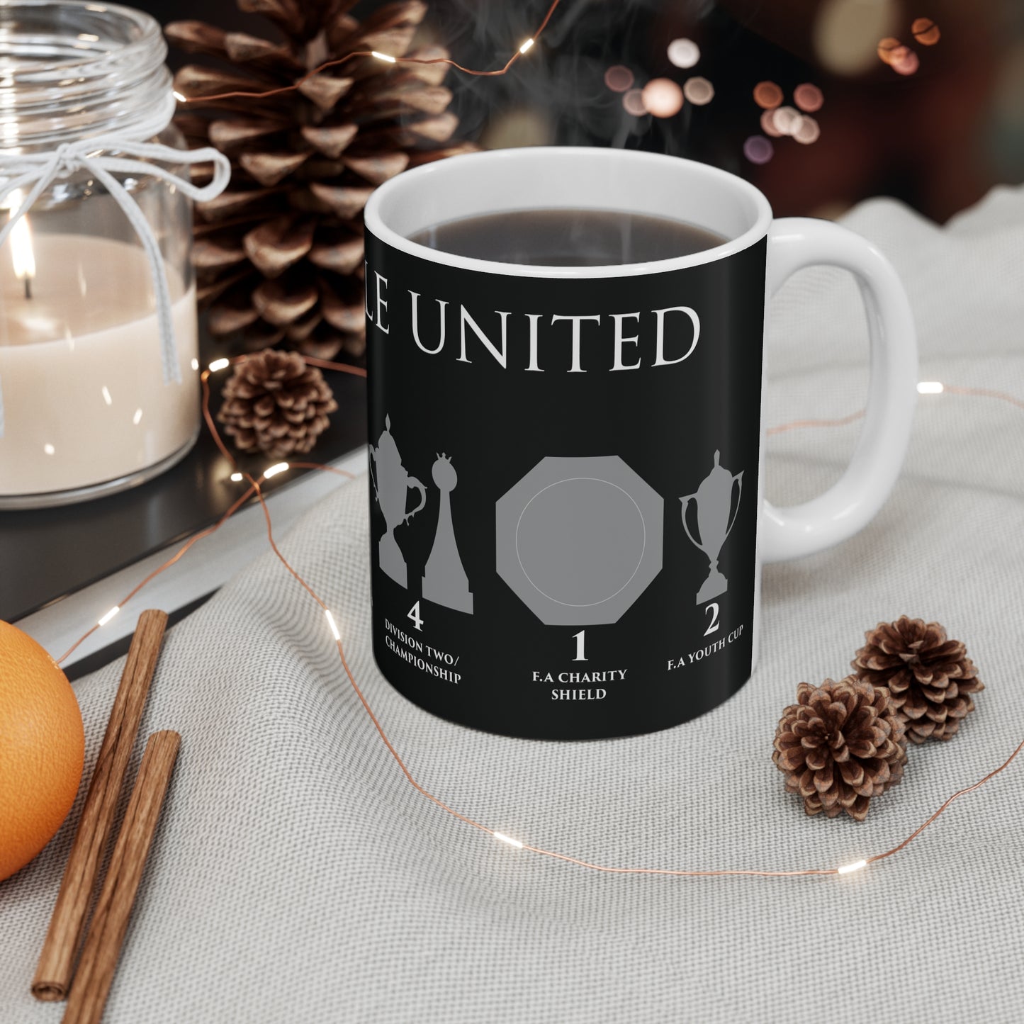 Newcastle United Trophies Mug UPDATED - Black